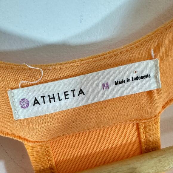 Athleta T Racerback Bodycon Dress with Ruching Womans M Tangerine Glo - Picture 8 of 11